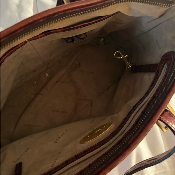 Brahmin Rich Brown Crocodile-Embossed Shoulder Bag - Picture 3 of 8